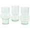 Clear Small Bubble Ribbed Recycled Glass Vase Set